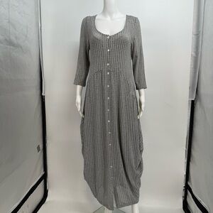ALEMBIKA Lagenlook Maxi Dress Size 1 Gray